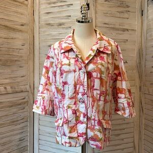 Chico's Elbow Length Button Front Blazer